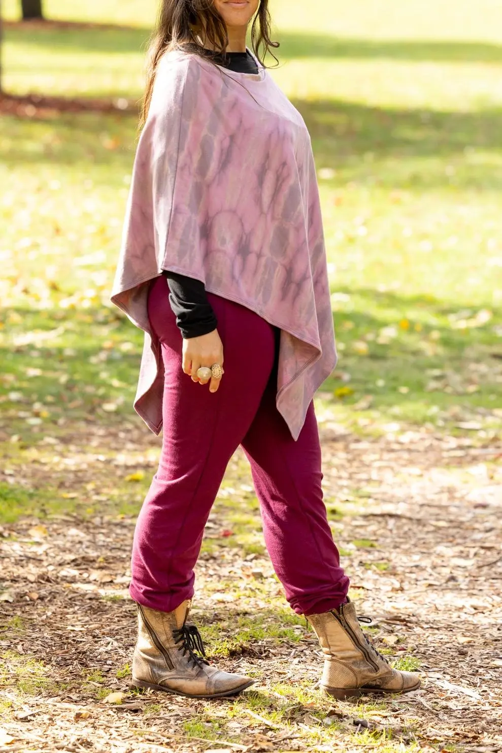 Bamboo Poncho - Pink