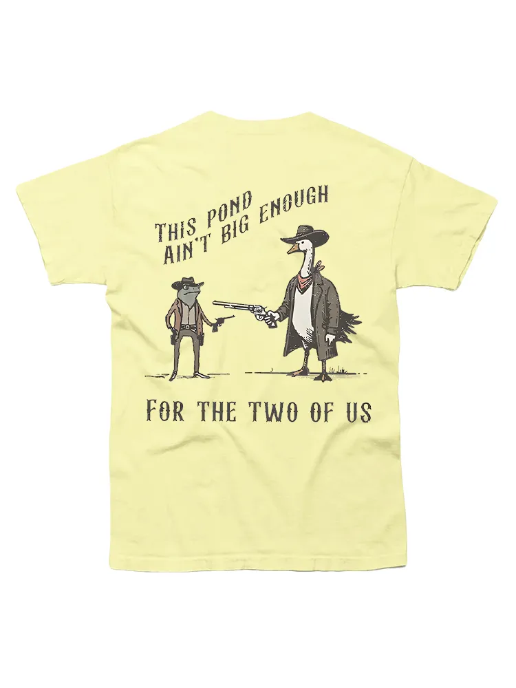 Duck And Frog Western Showdown Print T-Shirt