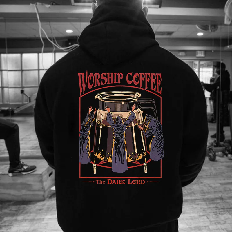 Worship Coffee Printed Men's Hoodie