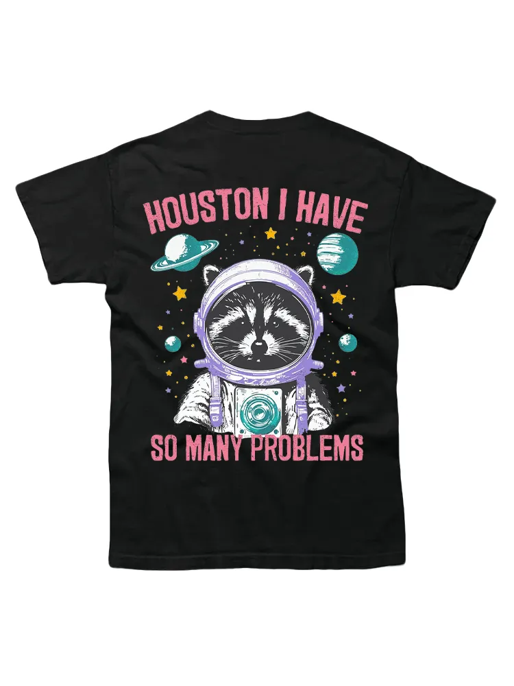 Cat Astronaut Print T-Shirt