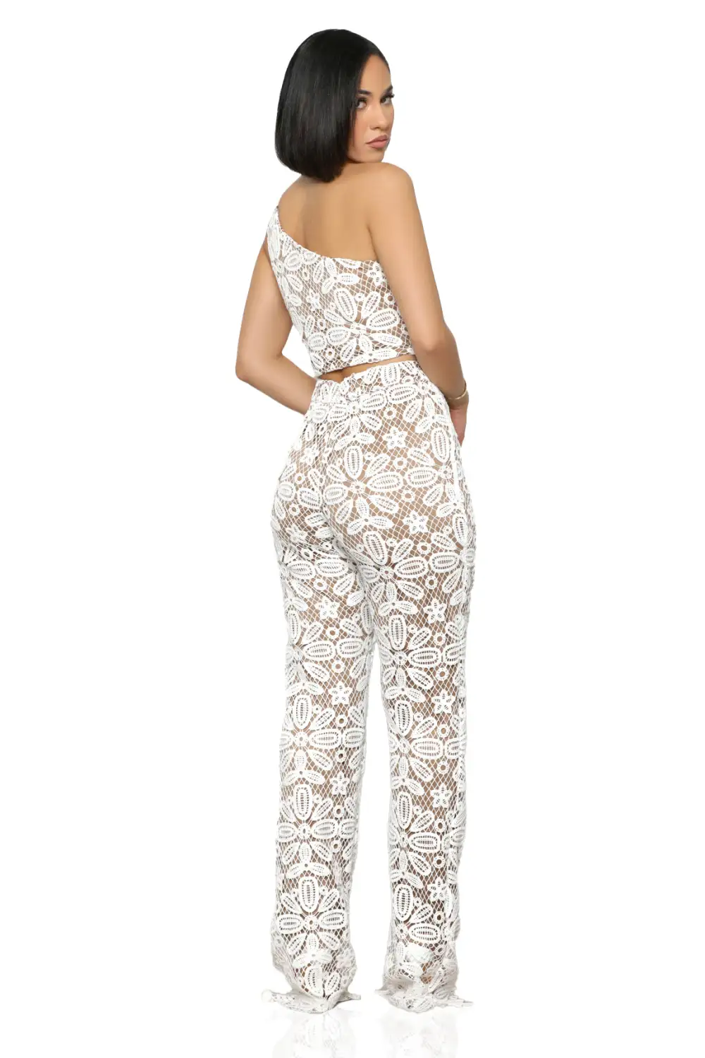 Lace Me Up Pants Set (Cream)-FINAL SALE