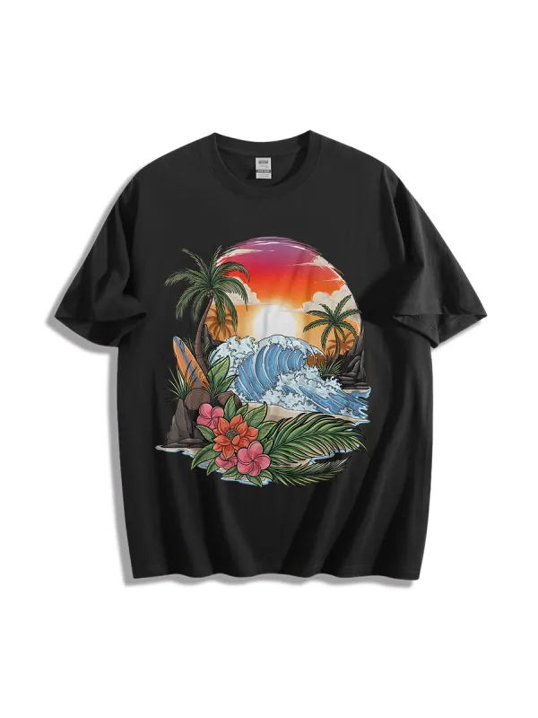 Hawaii Beach Pattern T-Shirt