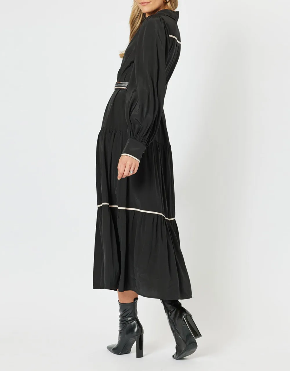 Roma Trim Dress - Black