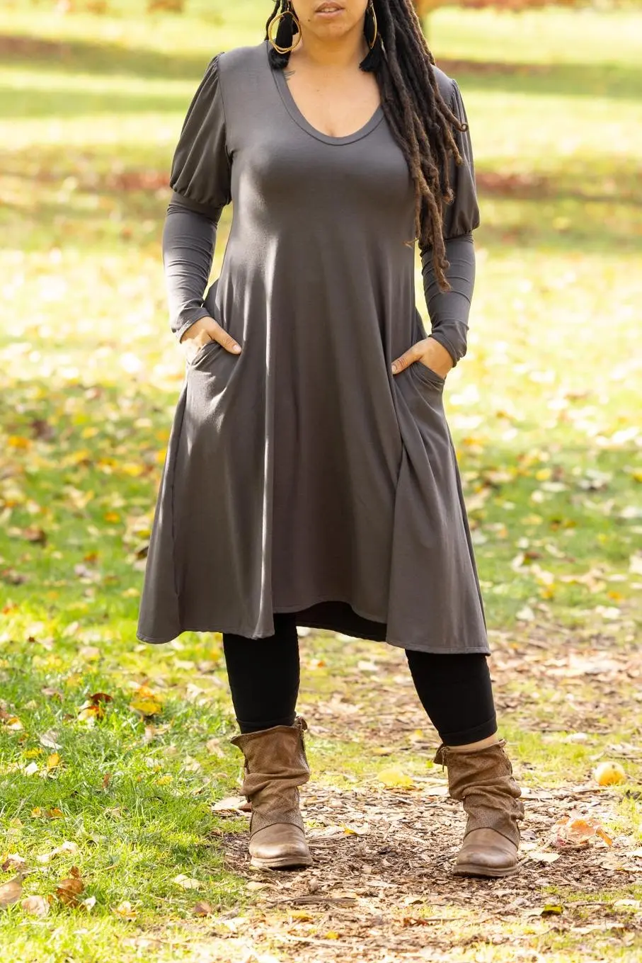 Charlotte Dress - Earth Grey