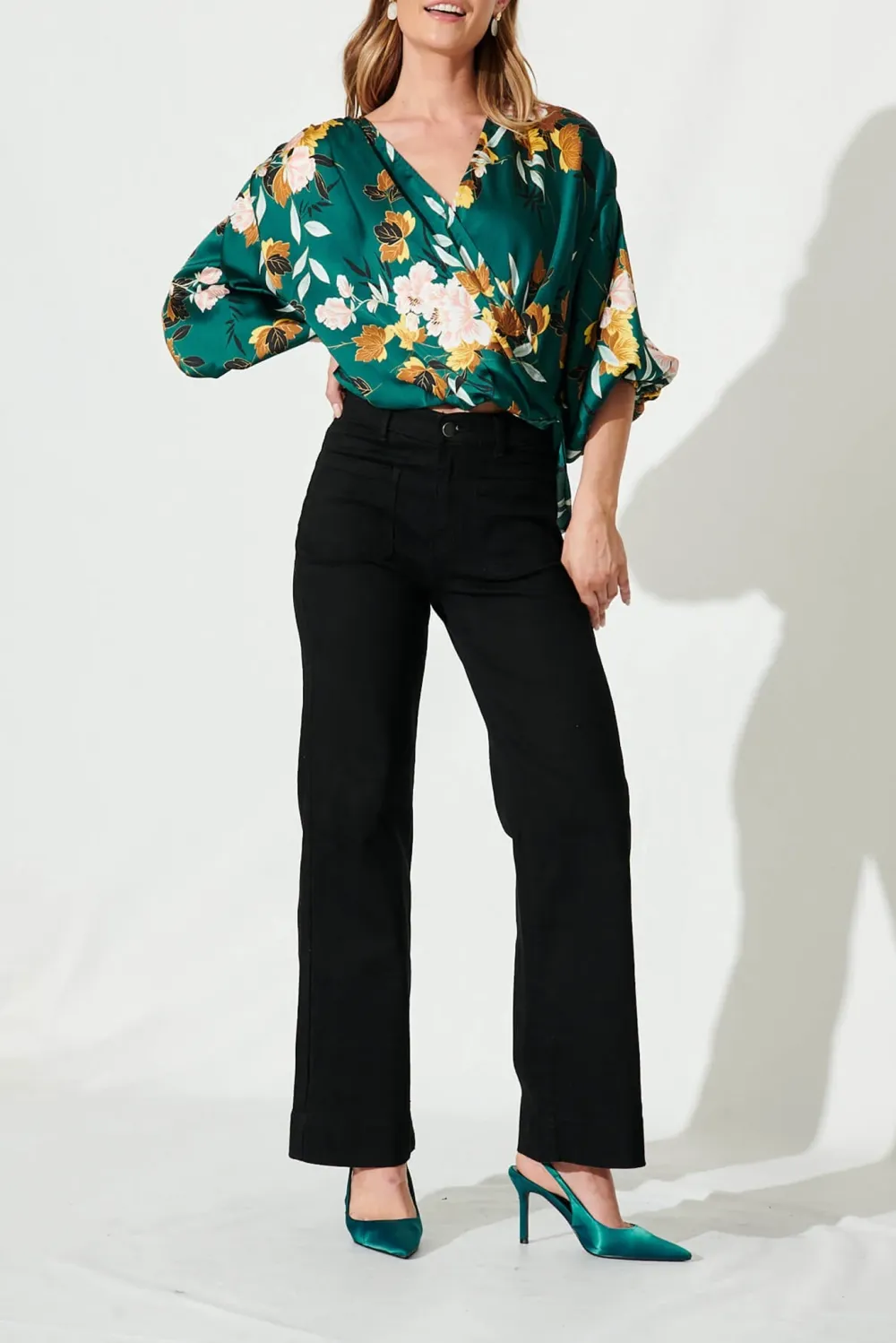 Black High Waisted Straight Leg Jeans