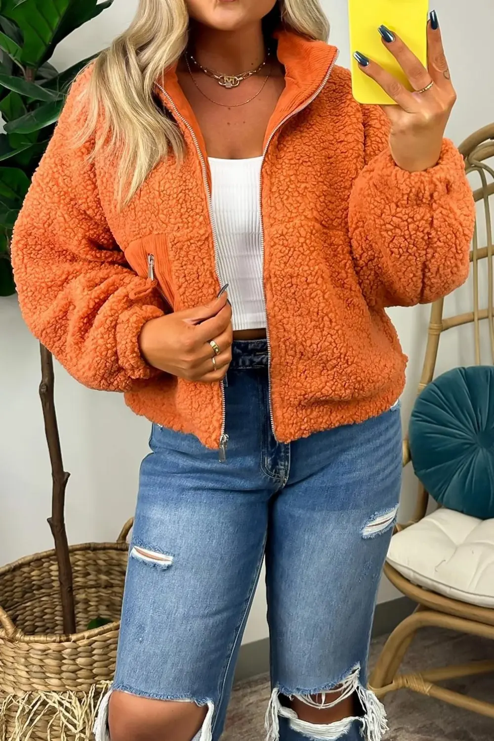 Oversized Teddy Bomber Jacket