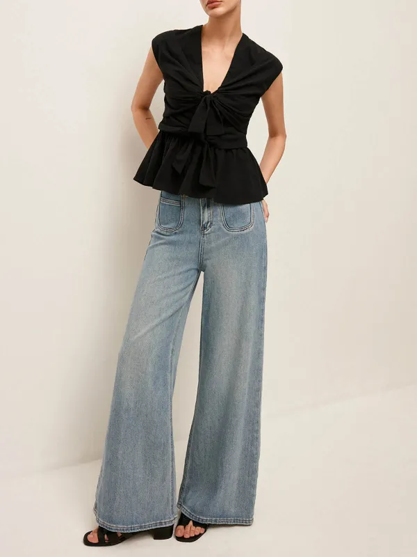 Mid-Waist Wide-Leg Jeans