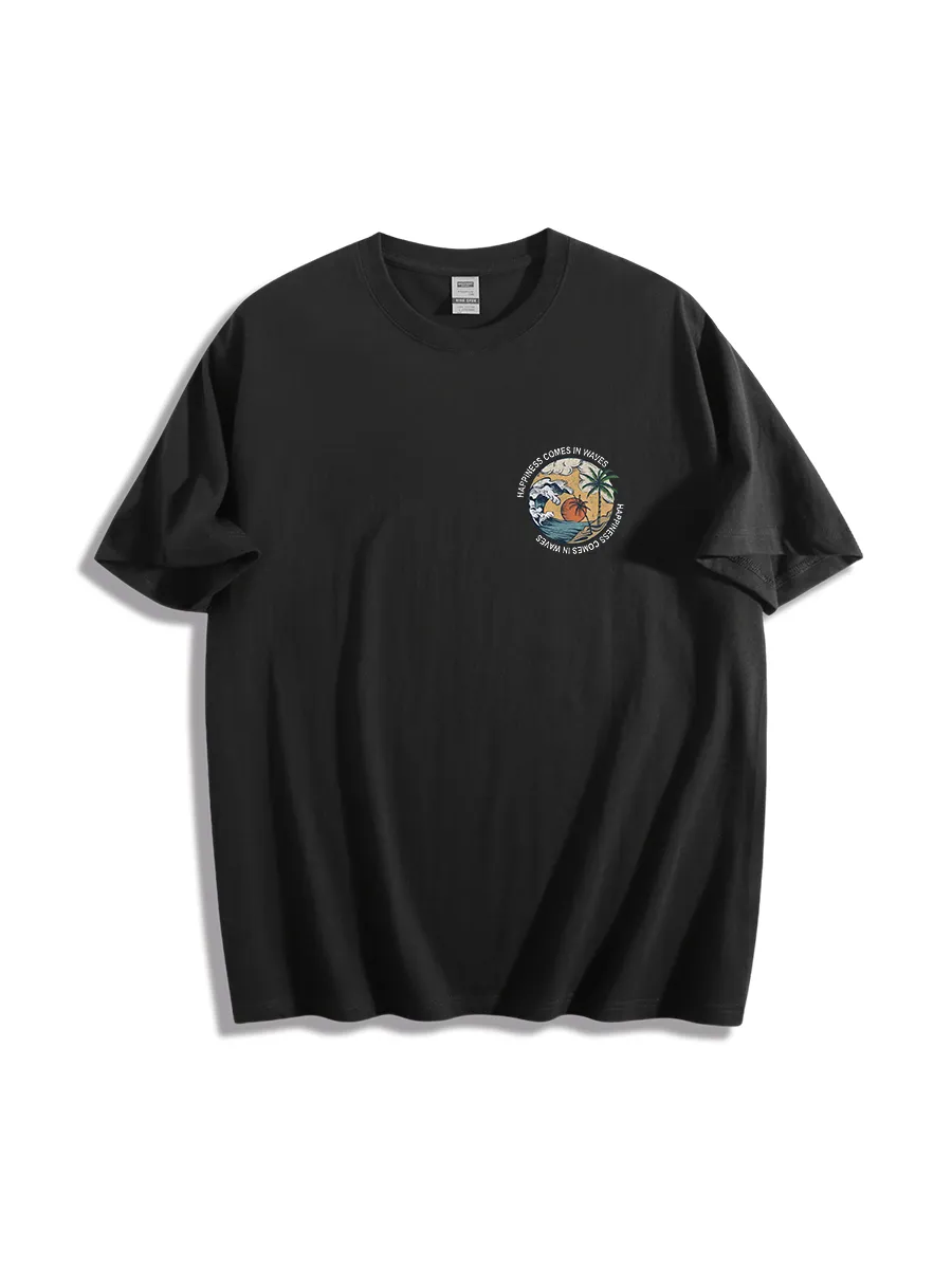 Forever Chasing Sunsets Printed Back Short Sleeve T-Shirt