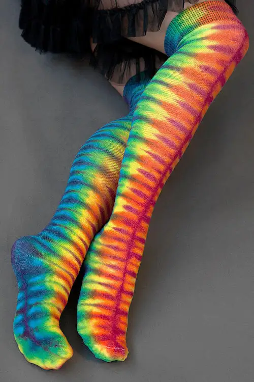 O Tie Dye Knee Socks