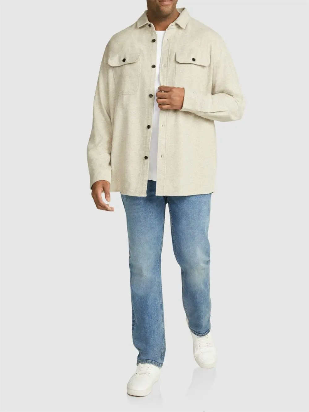 OATMEAL BRAYDON BRUSHED OVERSHIRT