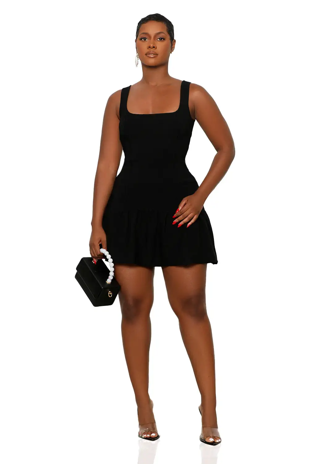 Like A Doll Knit Dress (Black)