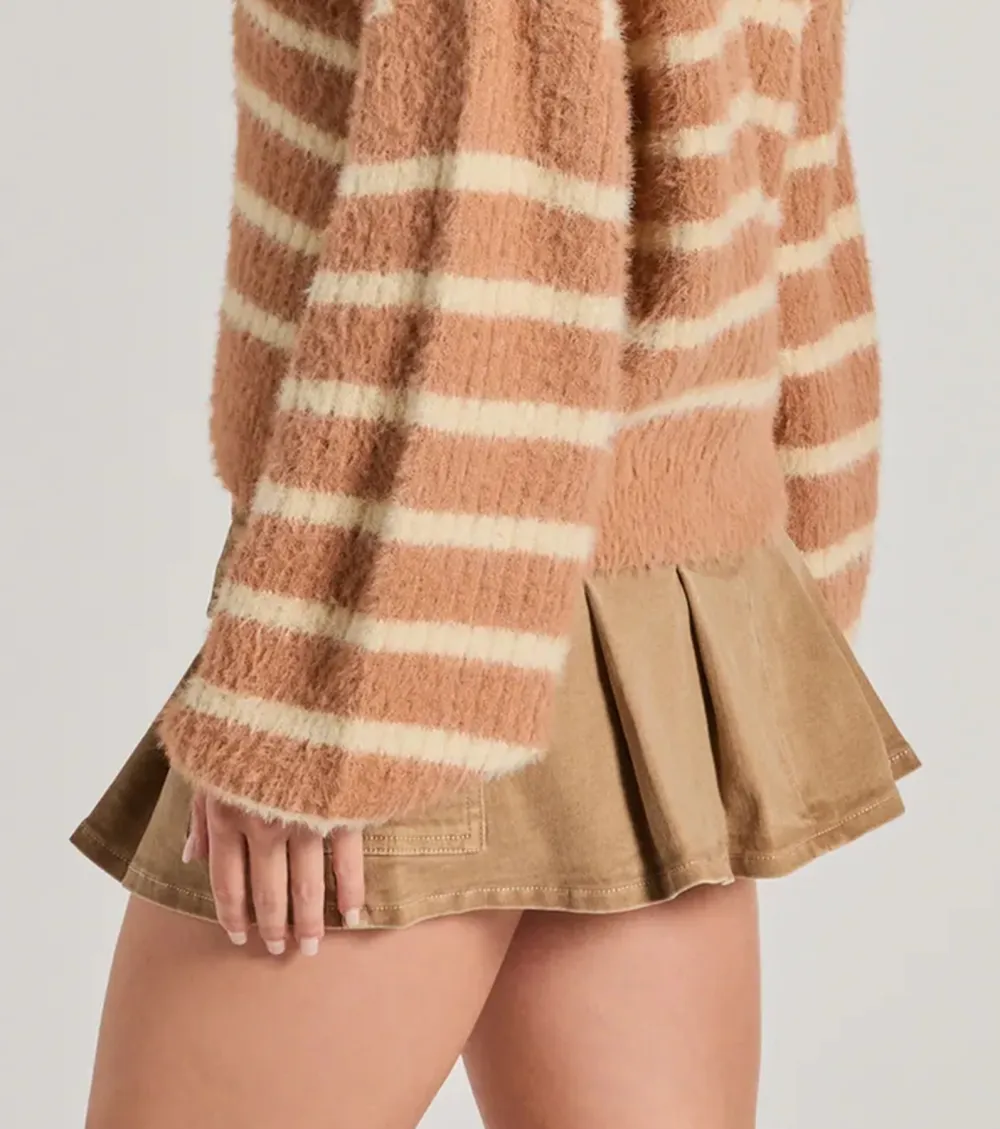 Cozy Charm Striped Eyelash Knit Sweater