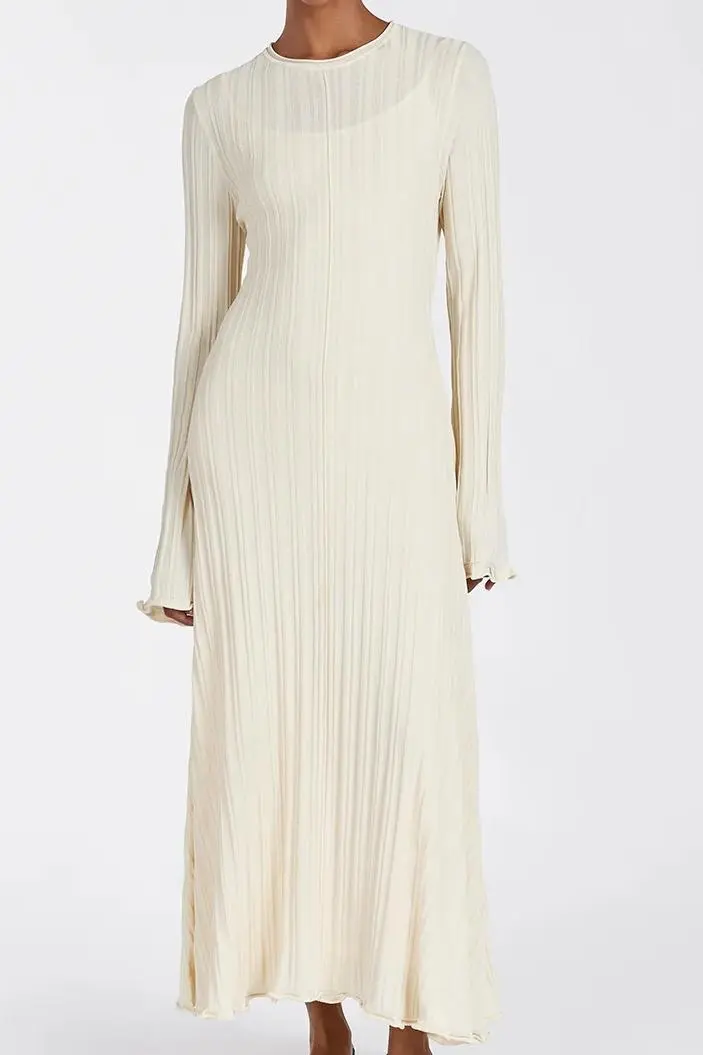 SYLVIA CREAM KNIT MIDI DRESS