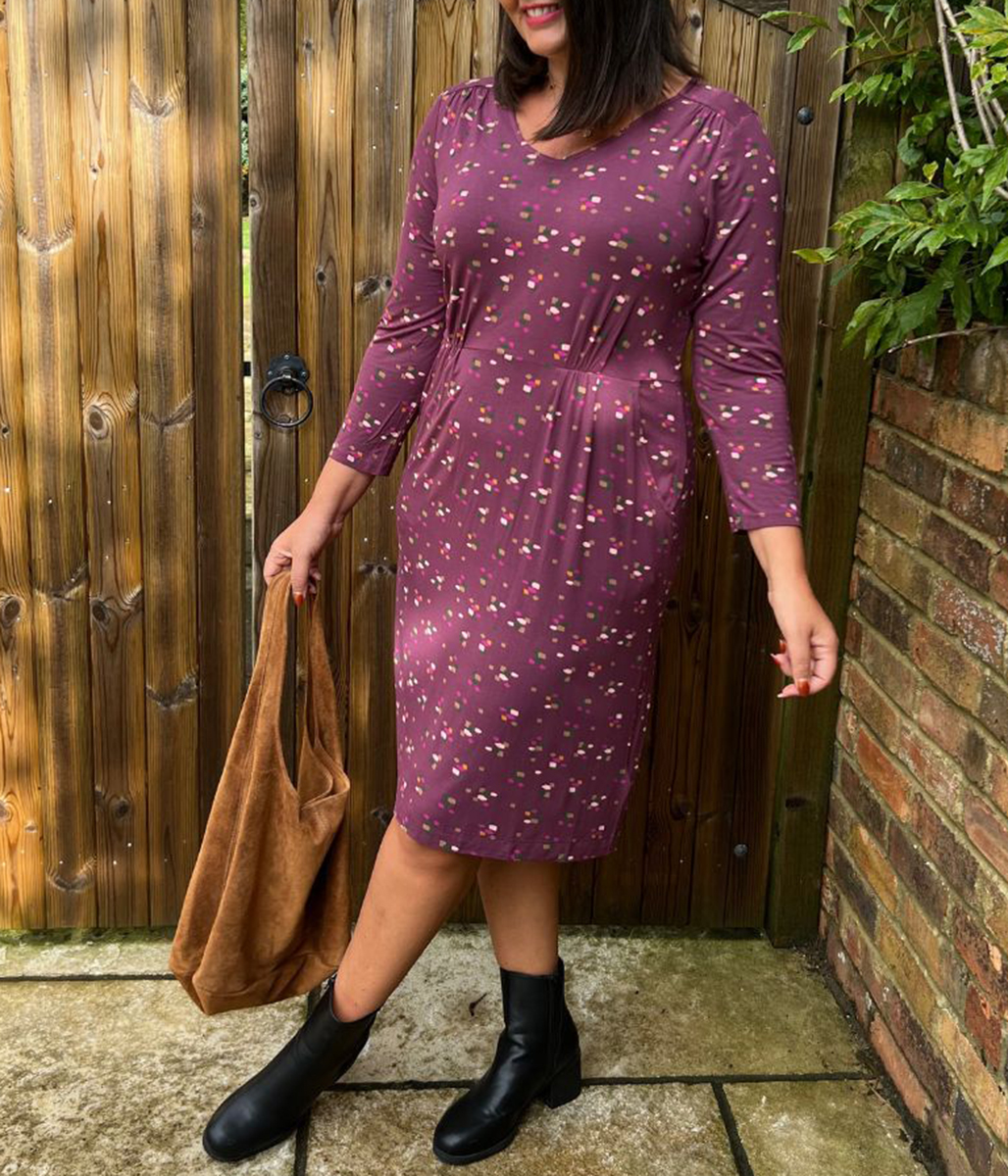 Tallie Plum Print Midi Dress