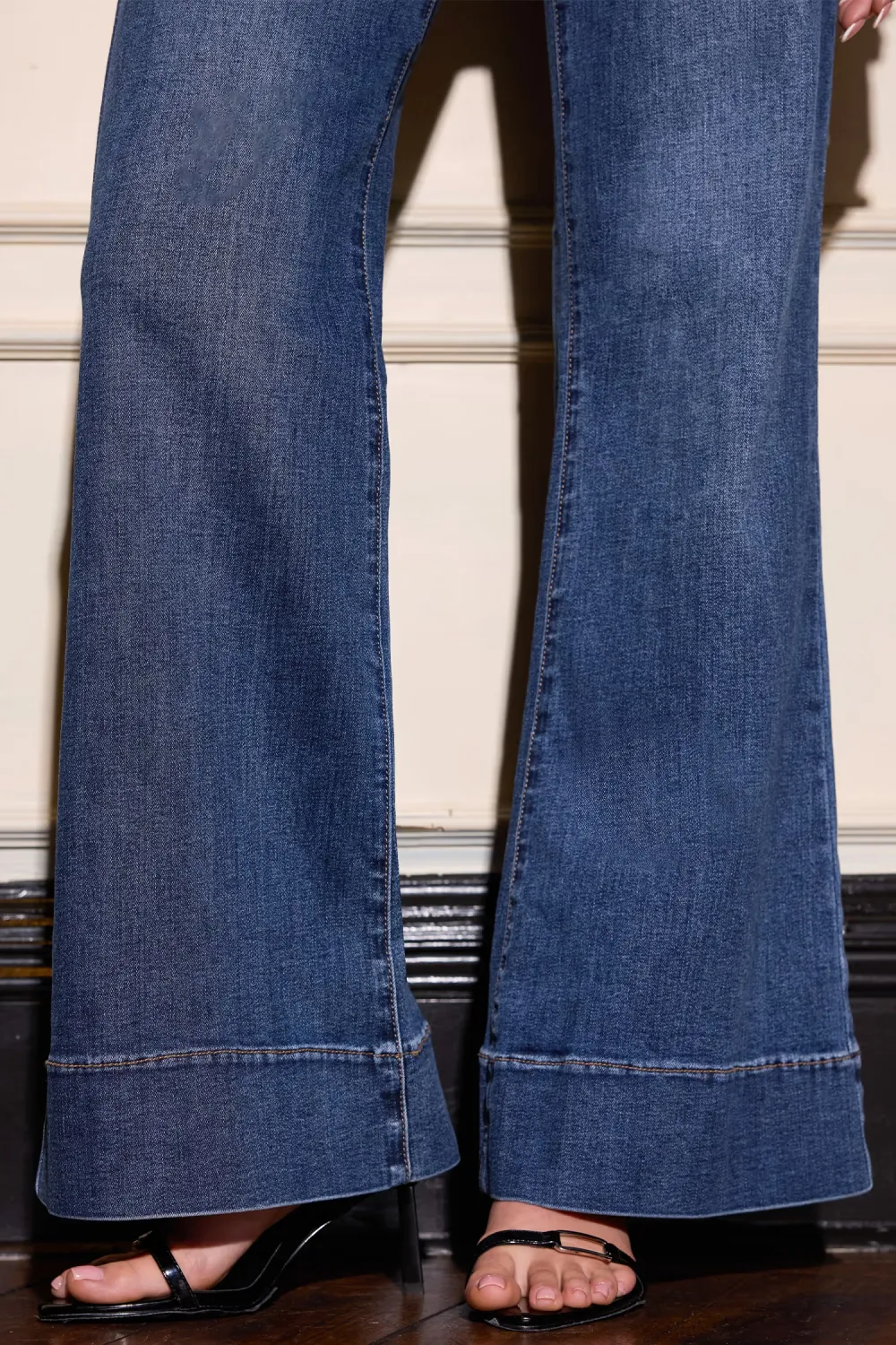 Blue Flared Leg Denim Jeans