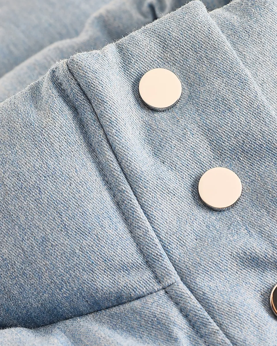 Denim Puffer Coat