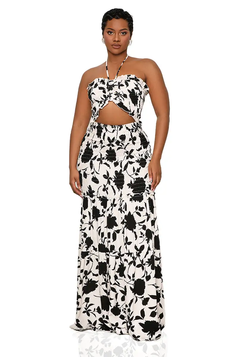 Breezy Blossom Maxi Dress (Black Multi)- FINAL SALE