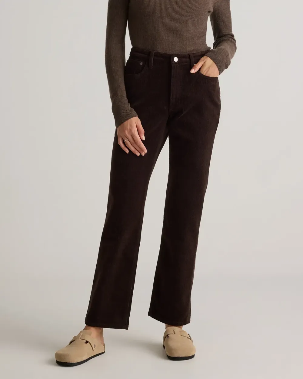 Organic Stretch Corduroy Straight Leg Pants