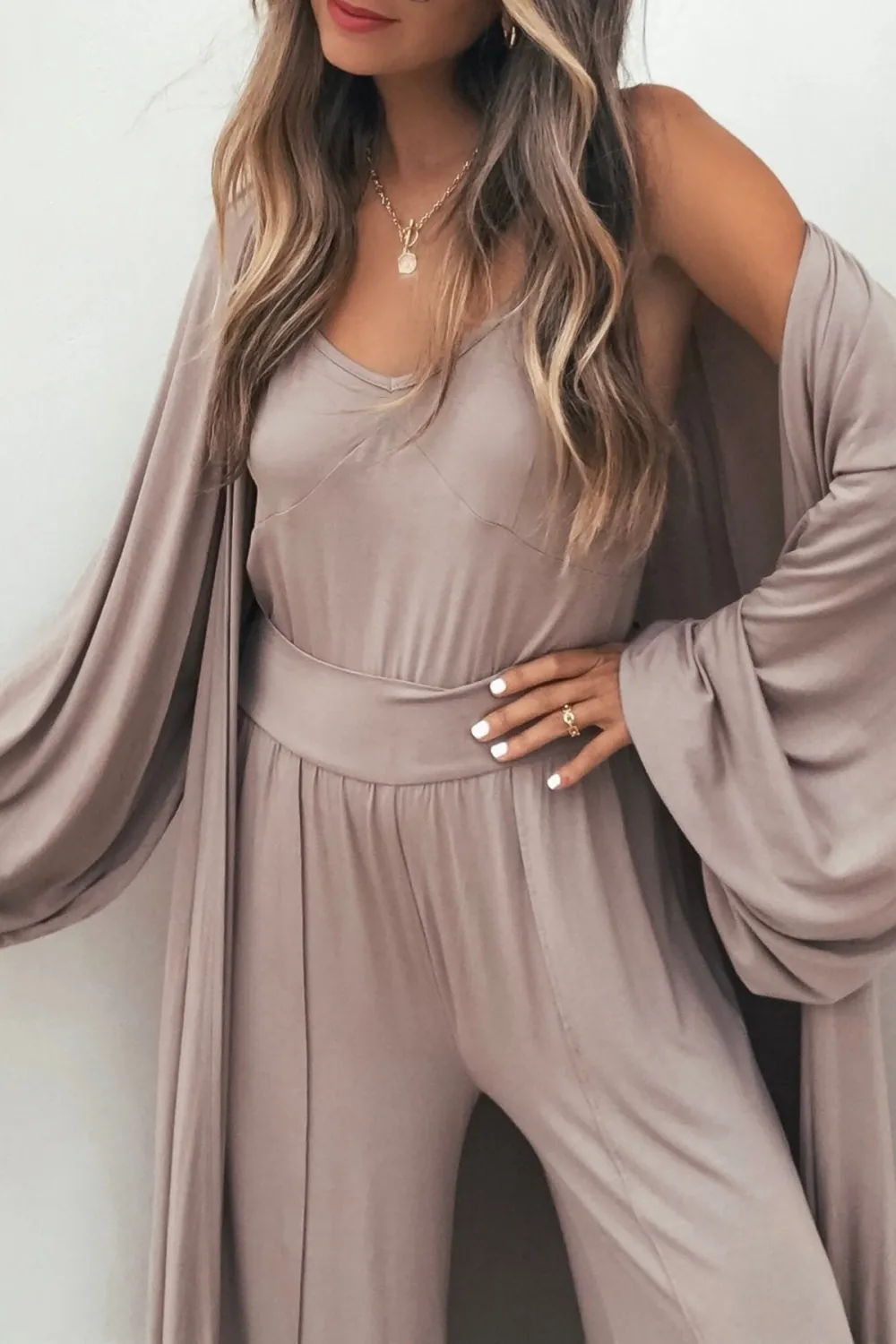 Buttery Soft Taupe Wide Leg Pants