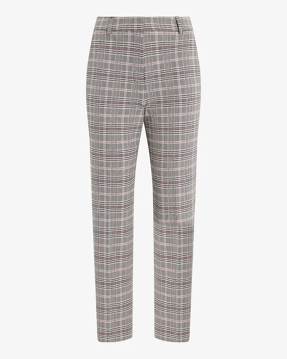 Editor Plaid High Waisted Straight Ankle Pant