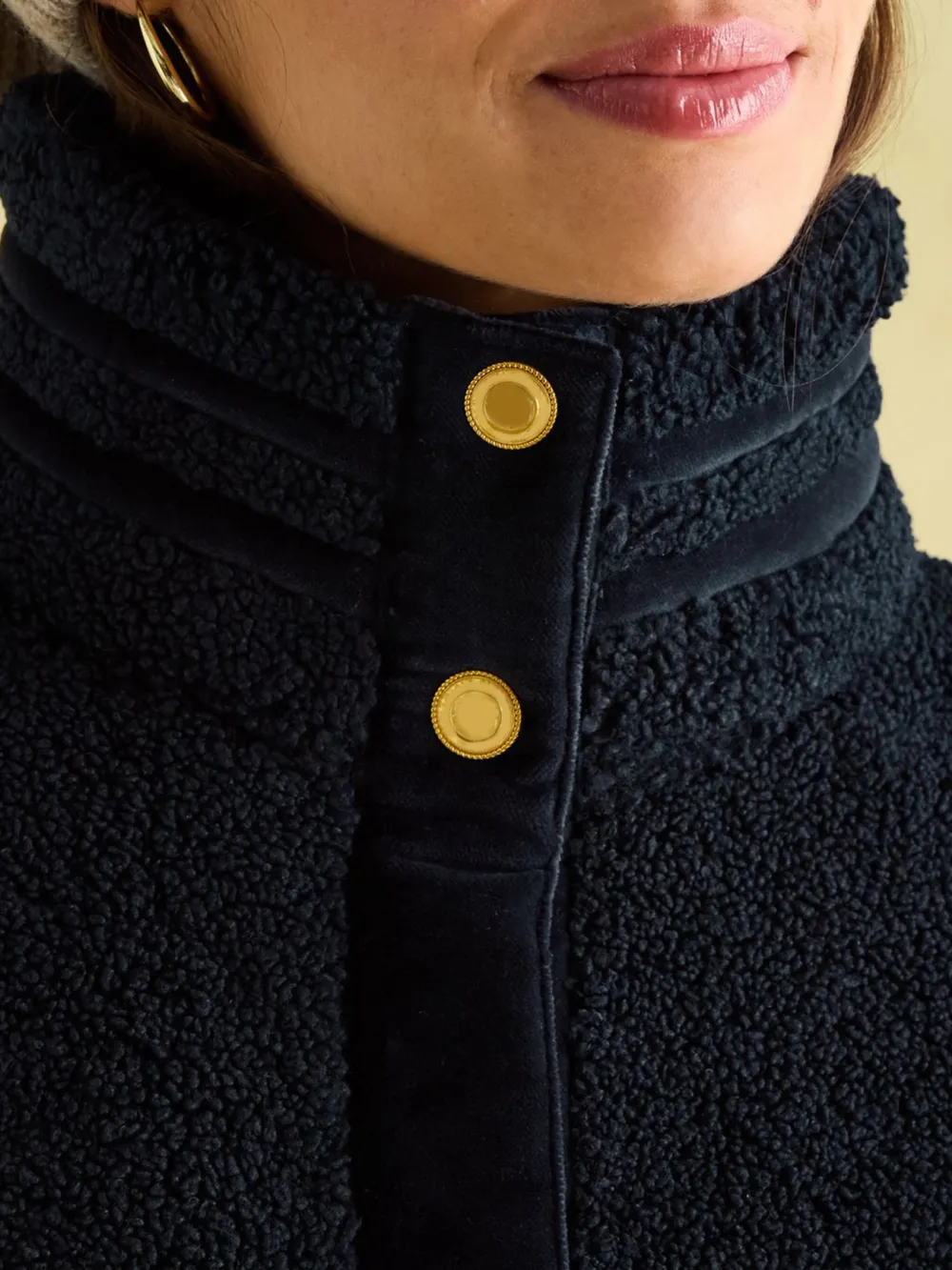 Fleur Navy Fleece Jacket