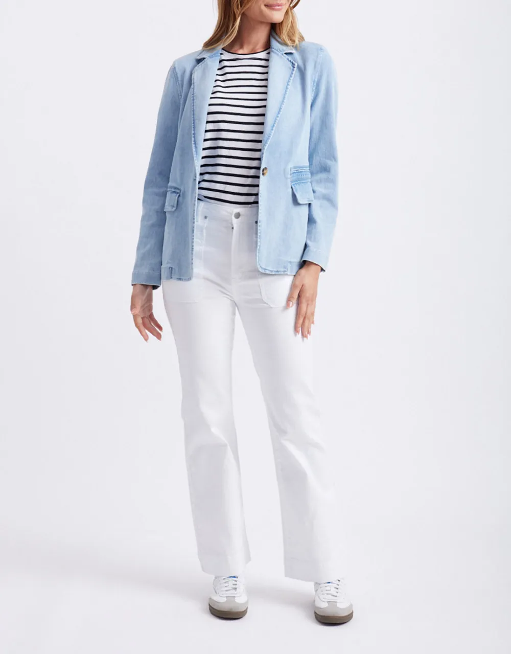 Denim Blazer - Ice Blue