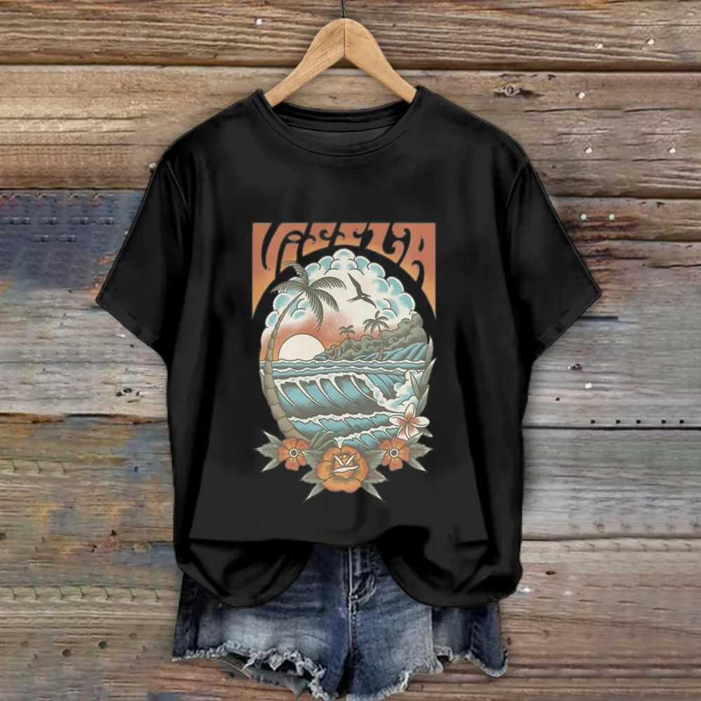 Great Wave Pixel Art Tee