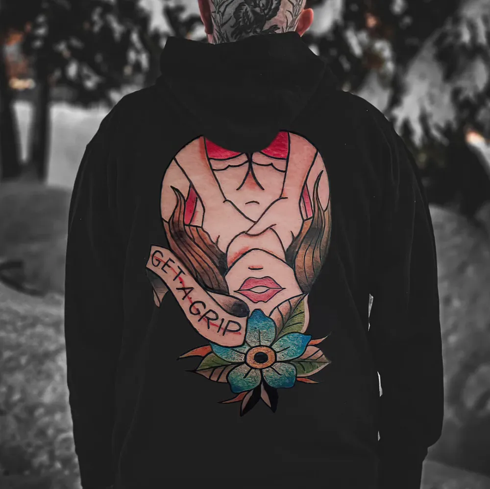 Get a Grip Print Men's Hoodie