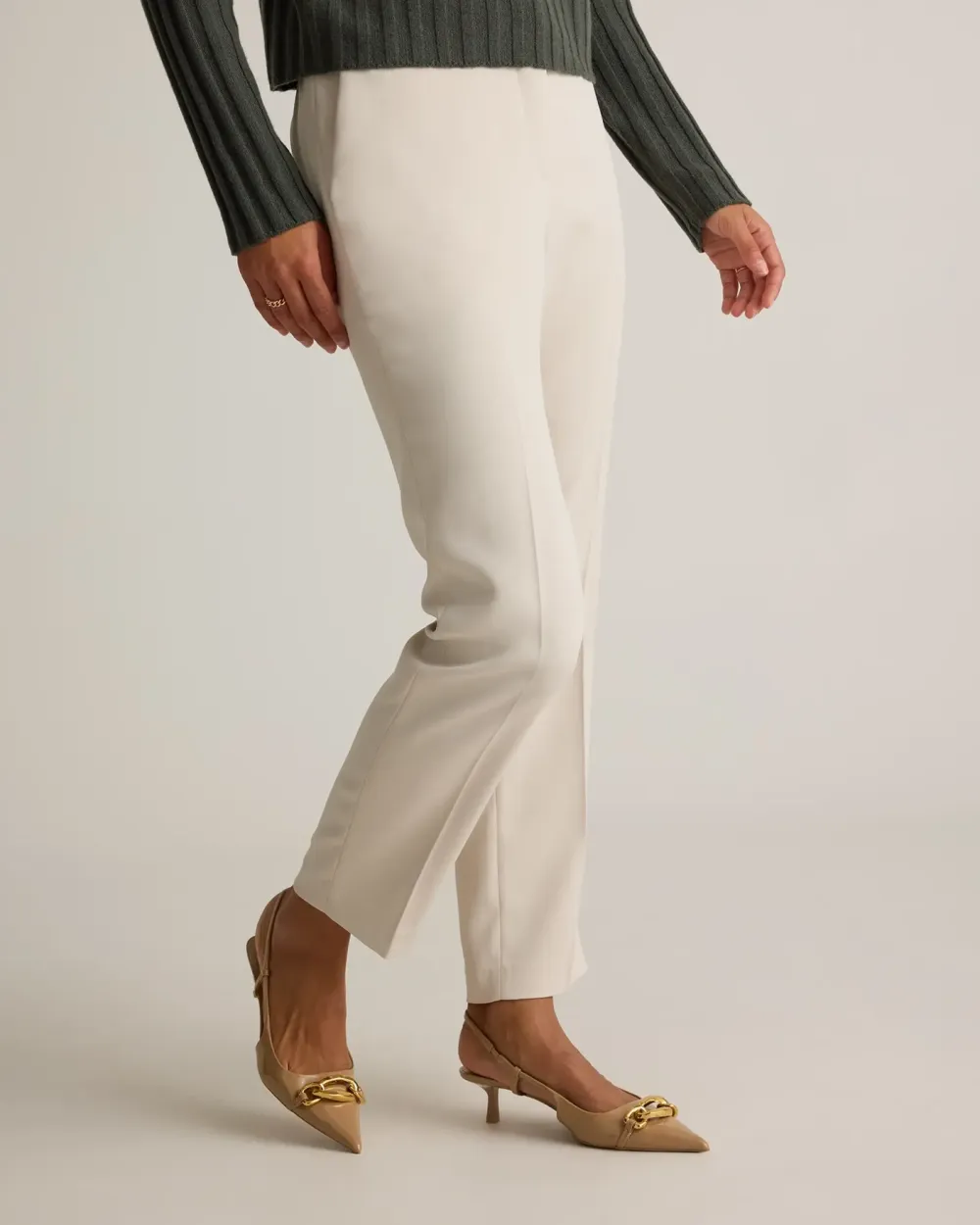 Stretch Crepe Ankle Pants