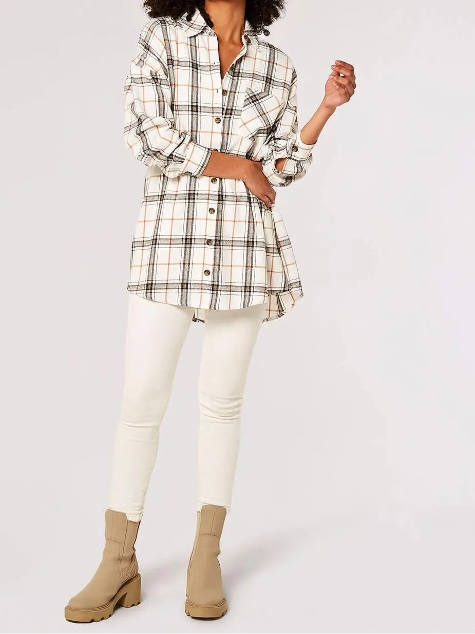 Oversized Cotton Check Shirt