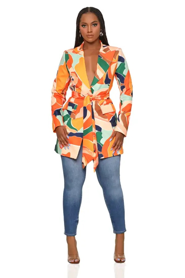 Artsy Babe Blazer (Orange Multi)
