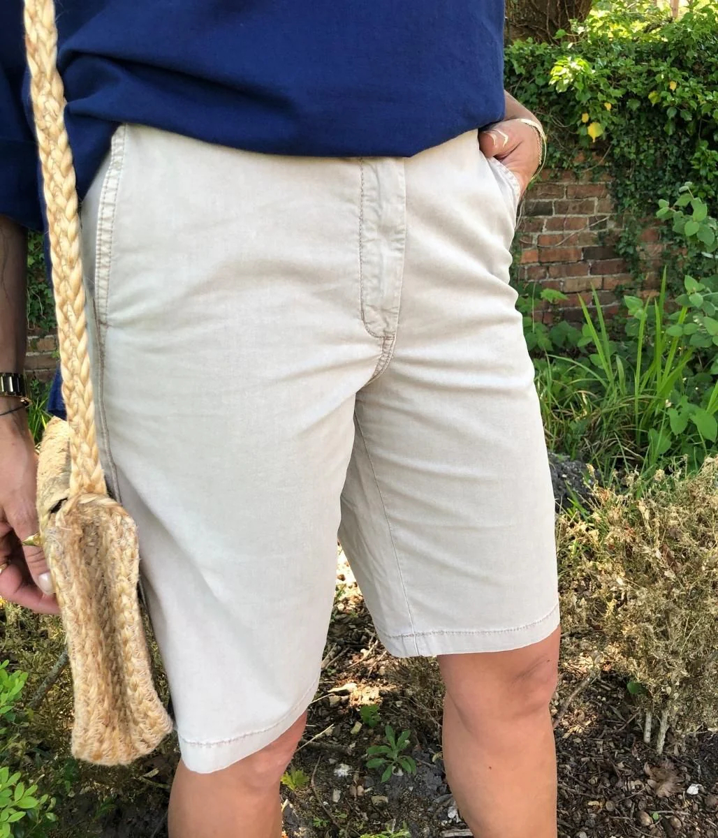 Stone High Waisted Chino Shorts