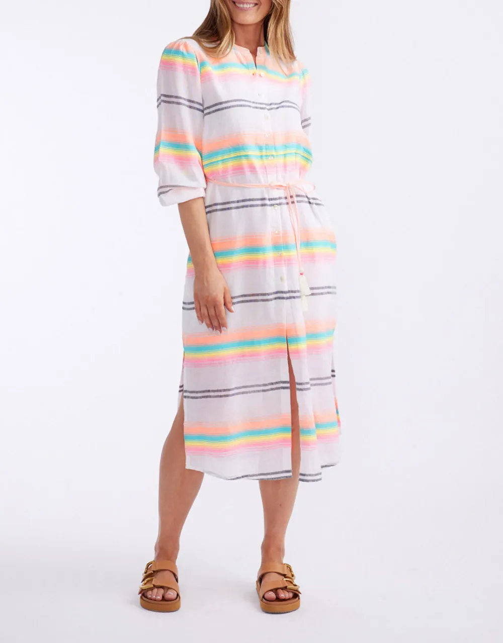 Palm Island Dress - Neon Rainbow