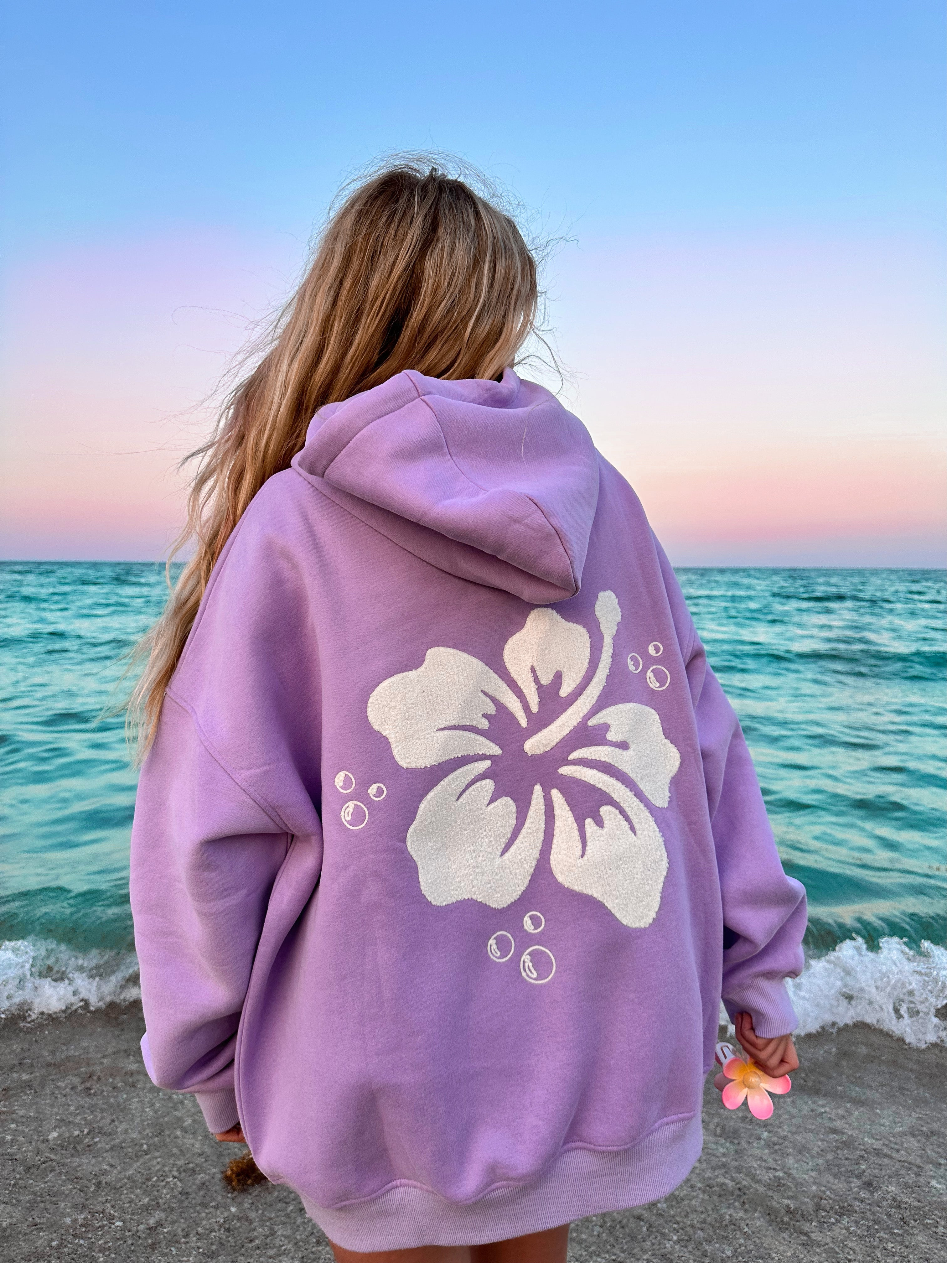 Hibiscus Flower Towel Embroider Hoodie