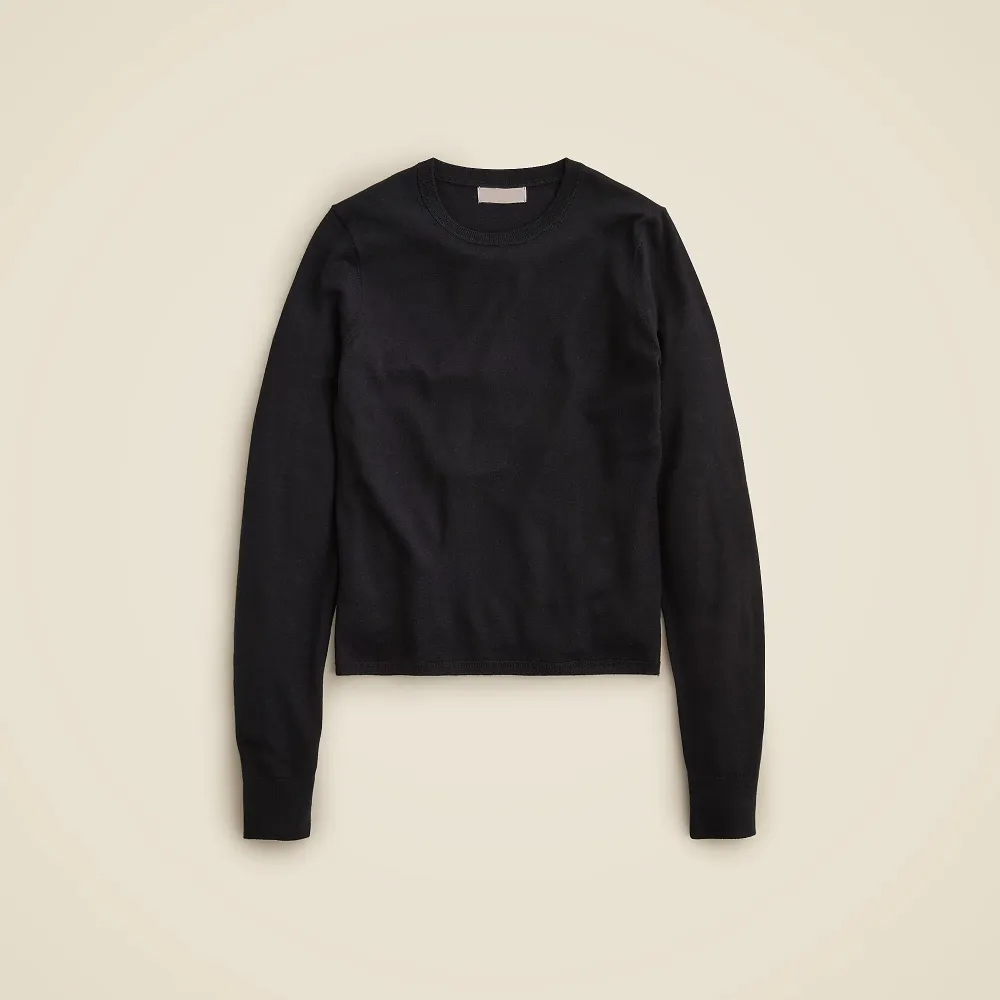 Ribbed cashmere cropped crewneck sweater