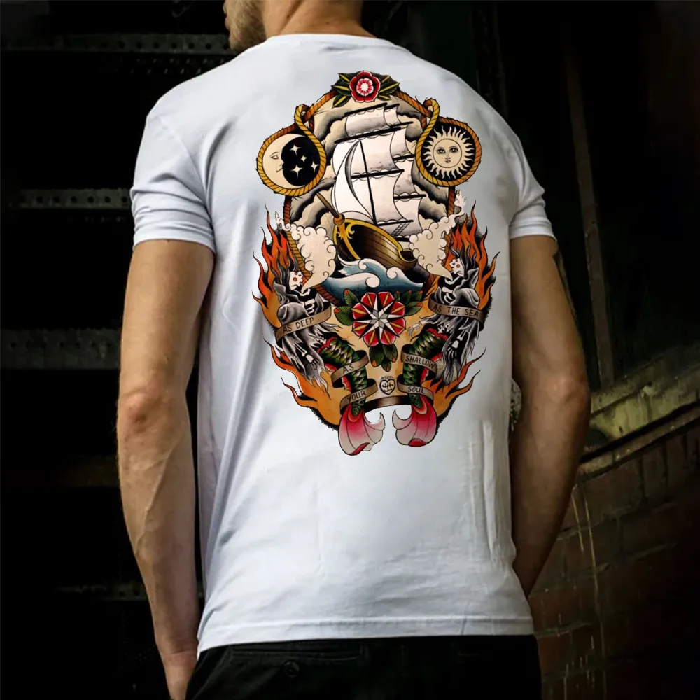As Deep As The Sea As Shallow Your Soul Printed Men's T-shirt