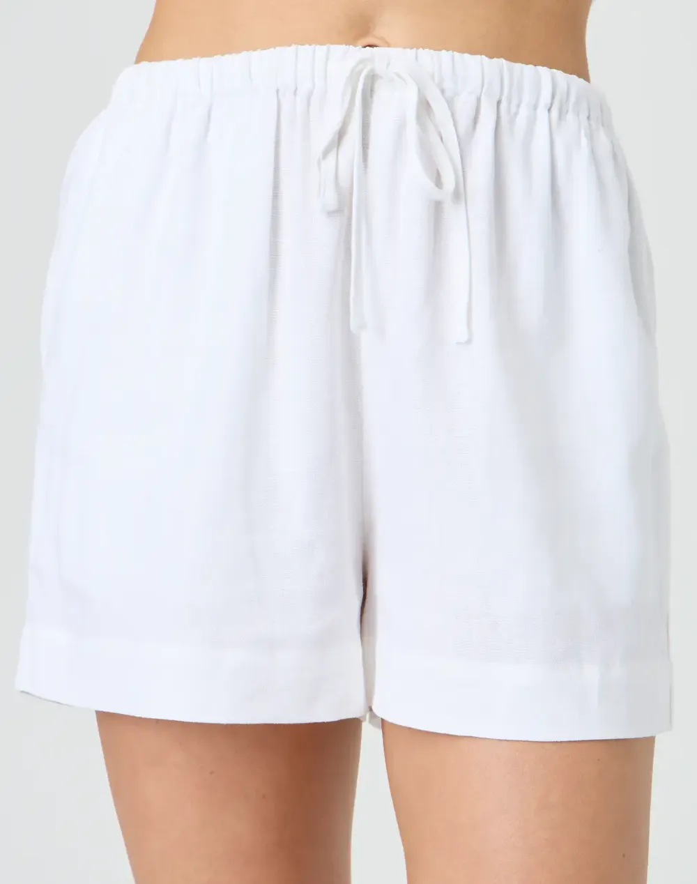 Linen Blend Tie Waist Short