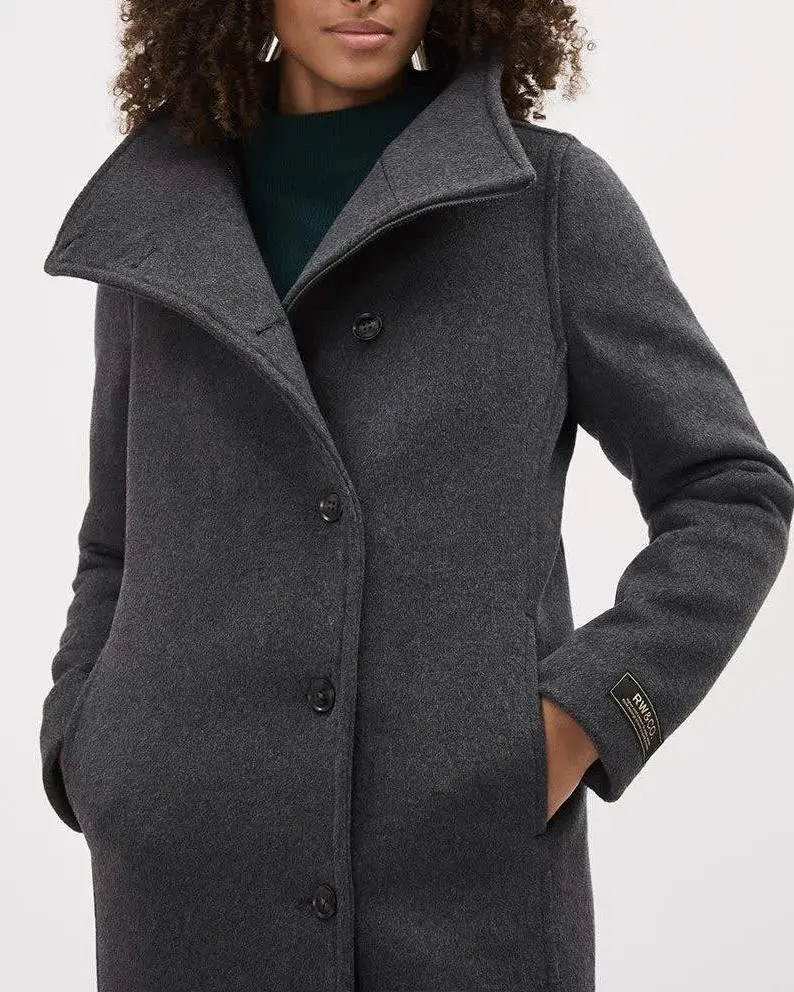 Classic Wool Coat With Mock Neckline