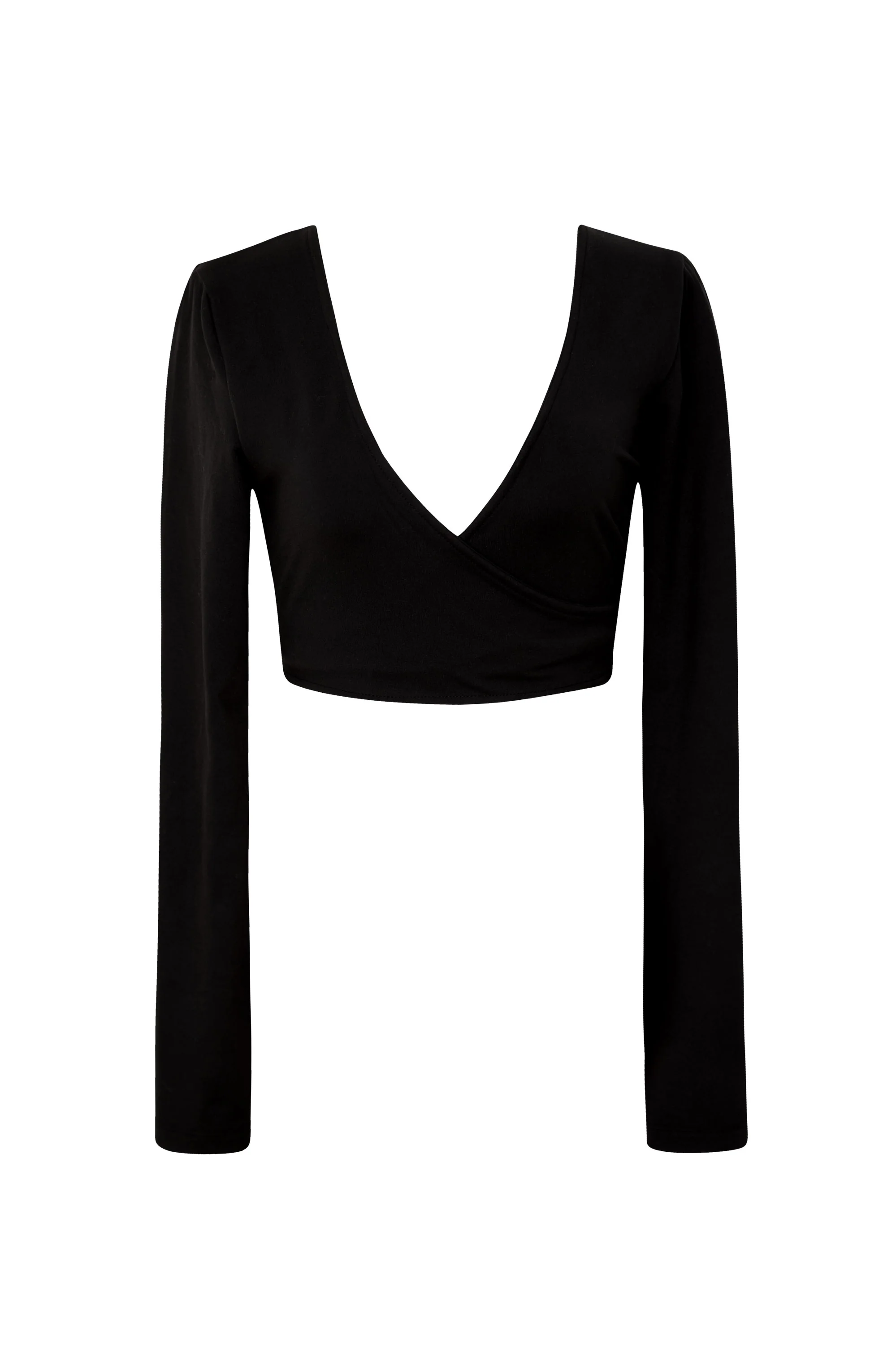 Black Square Neck Long Sleeve Micro Flared Pants One Piece Set