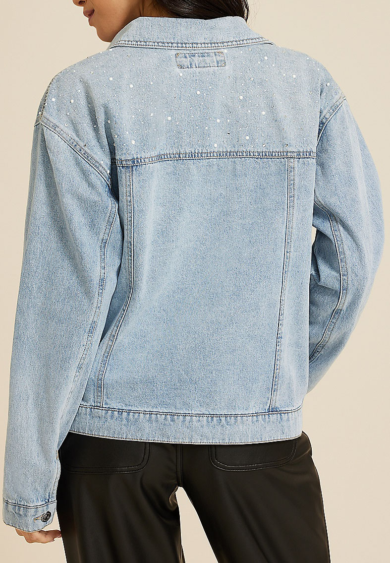 Light Nonstretch Sparkle Denim Jacket