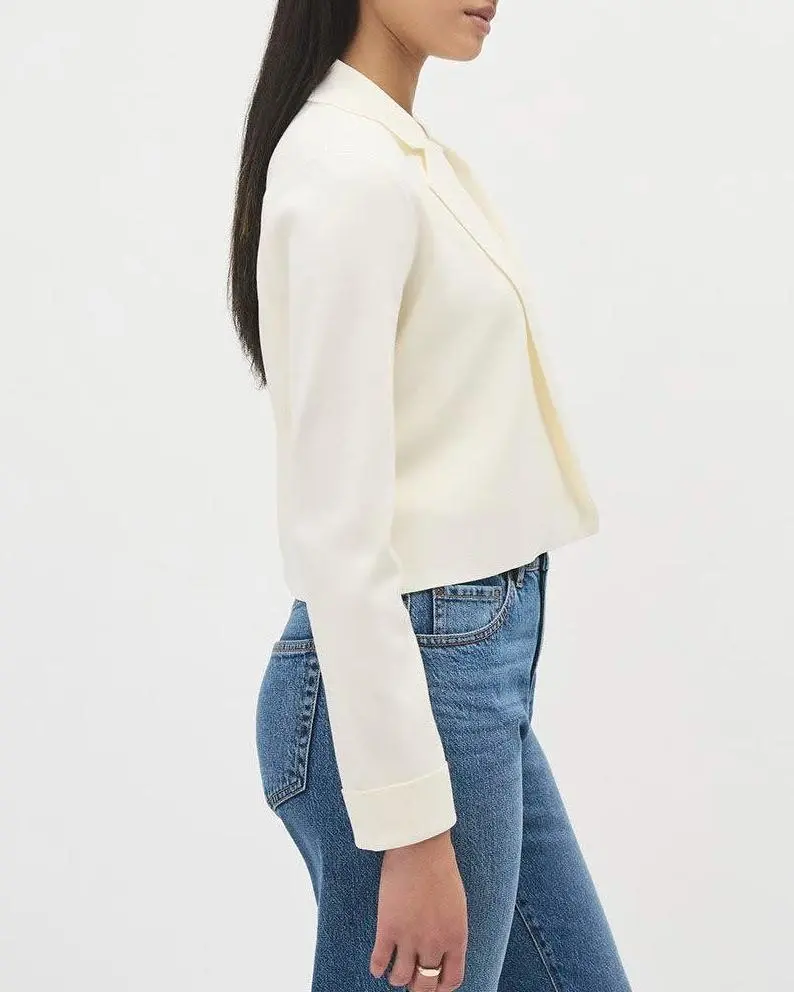 Open Cropped Sweater Blazer