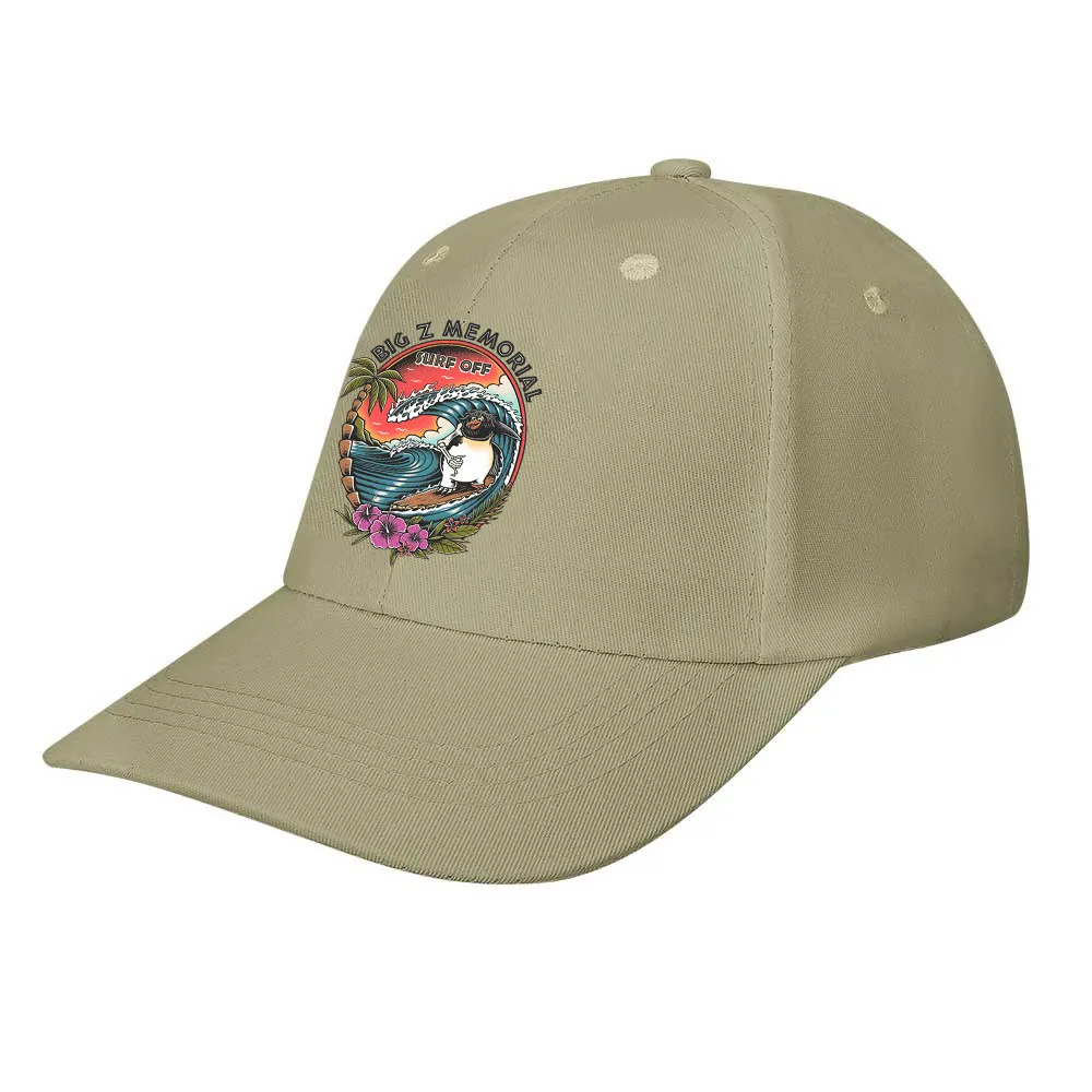 Beach Surfing Printed Bent Rubber Baseball Cap