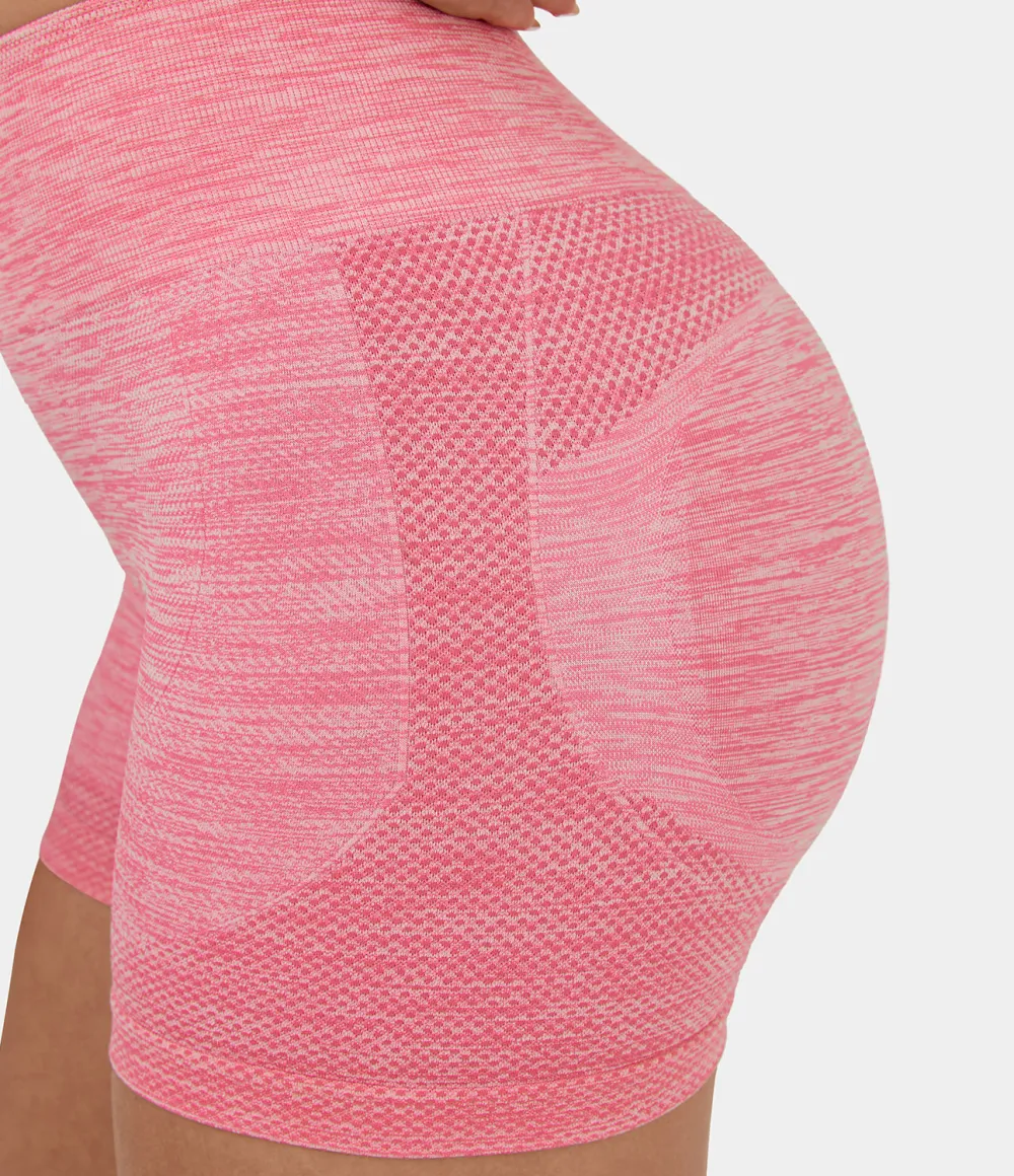 Seamless Flow High Waisted Butt Lifting Ruched Deep Dye Yoga Biker Shorts 3.5''