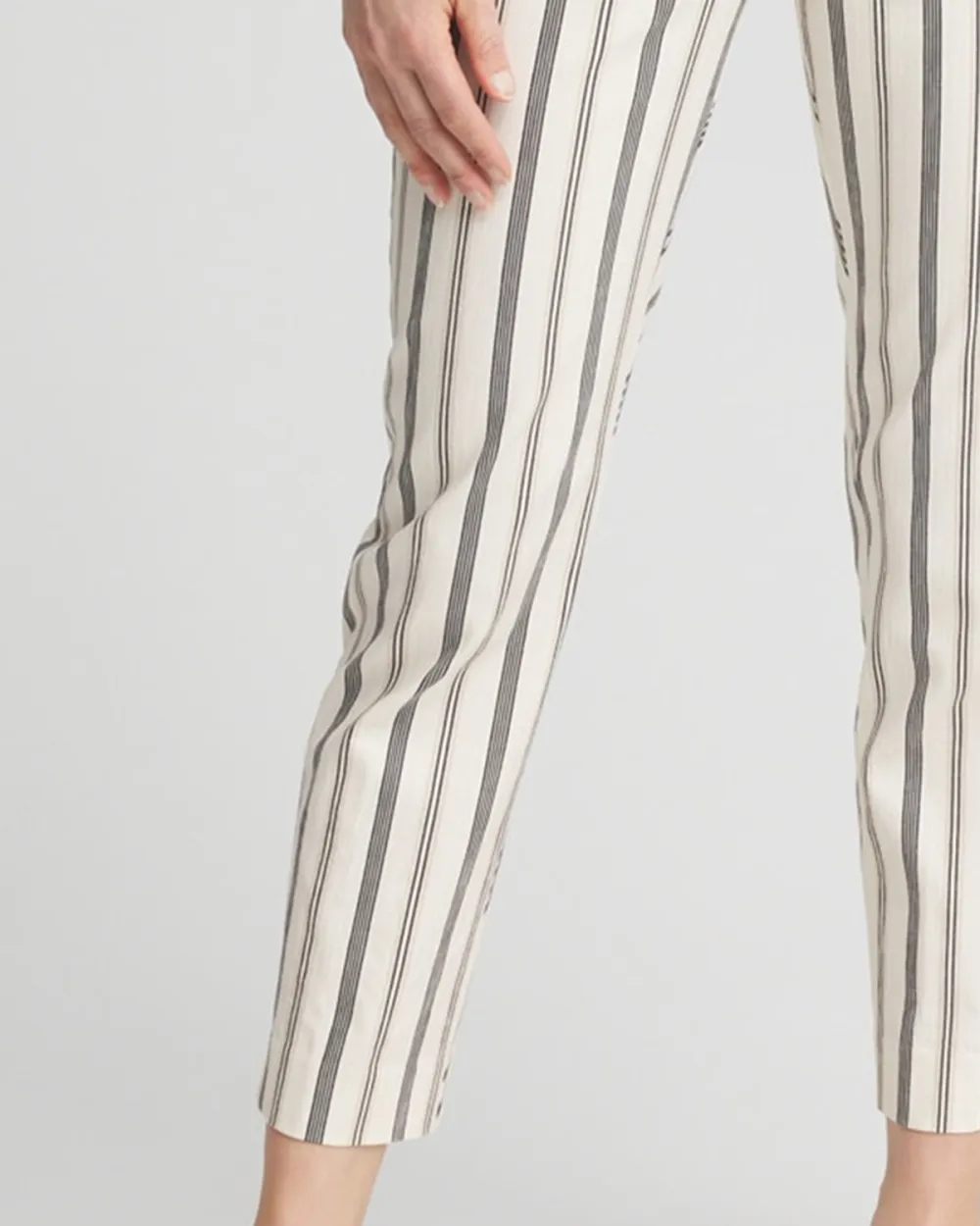 Slub Striped Cropped Pants