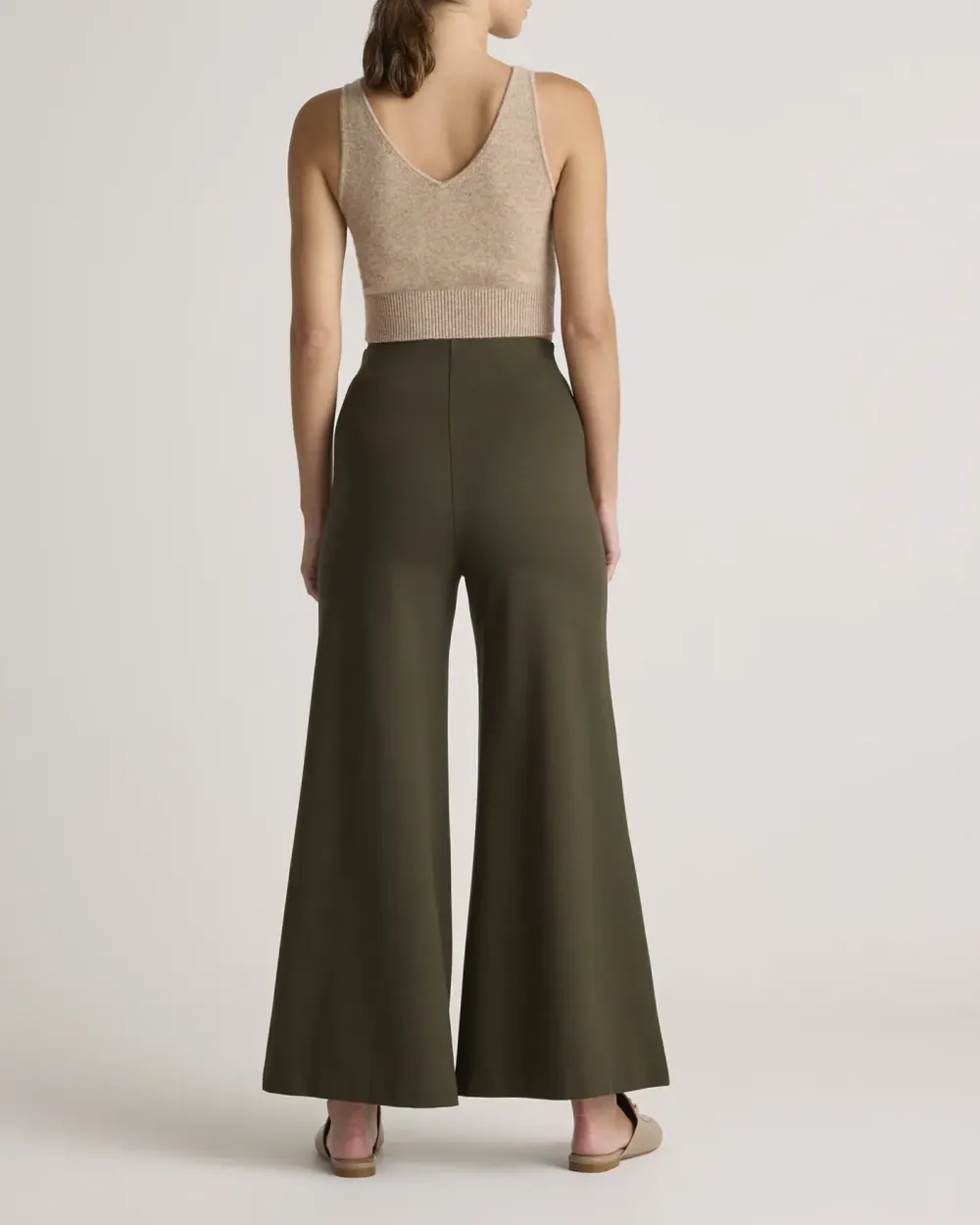 Ultra-Stretch Ponte Super Wide Leg Ankle Pants