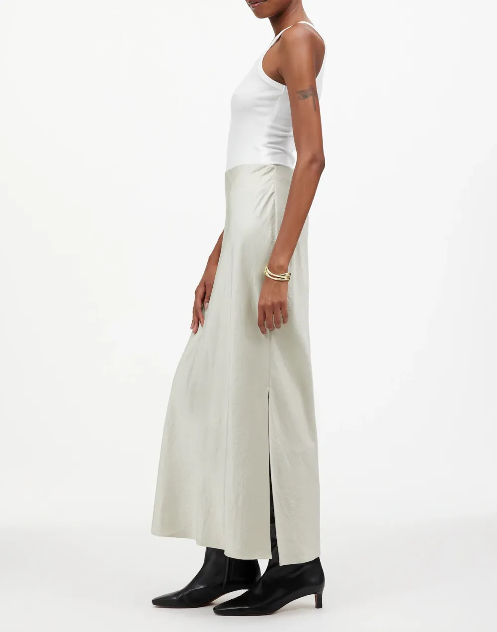 Satin Maxi Slip Skirt