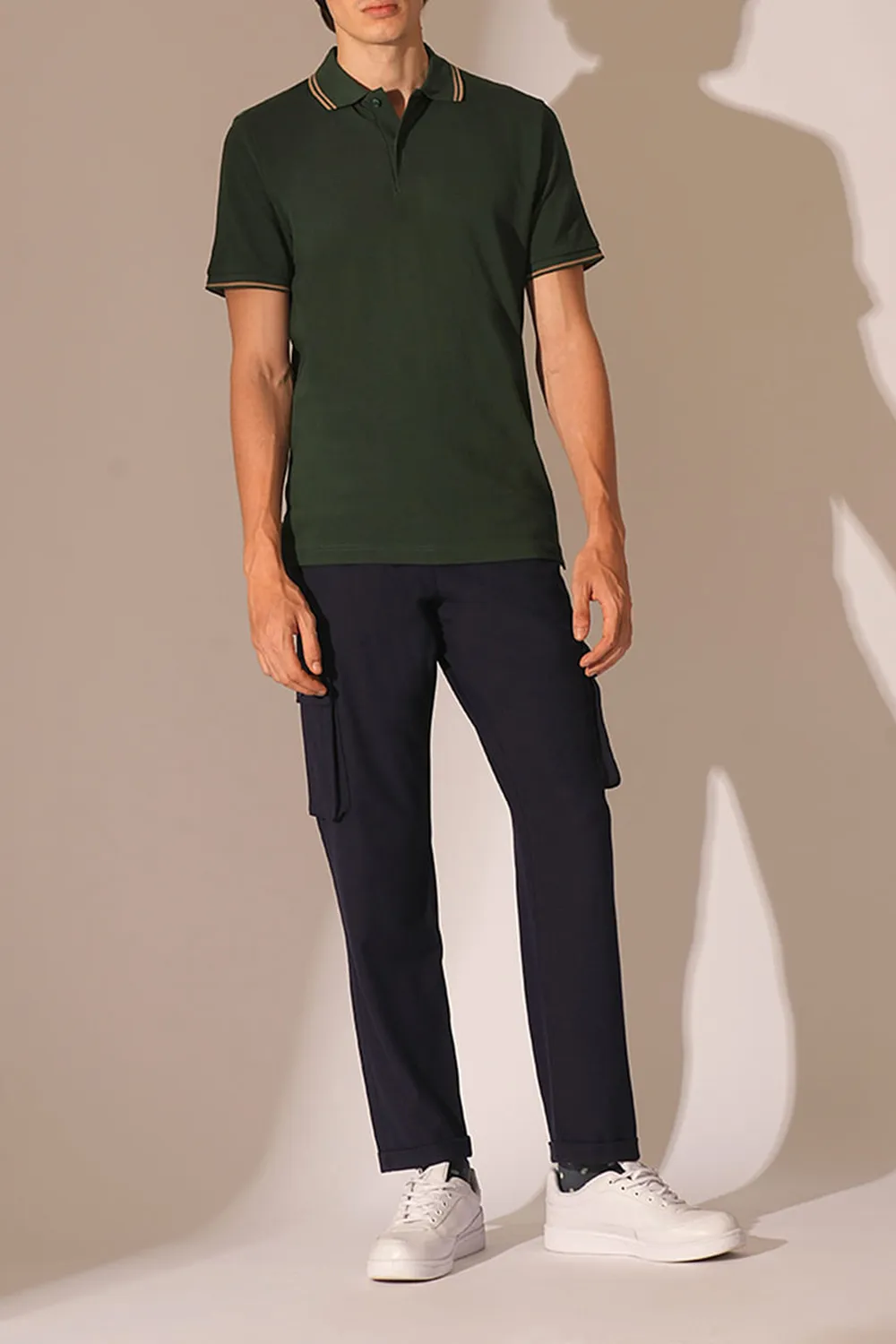 Green Embroidered Organic Cotton Polo