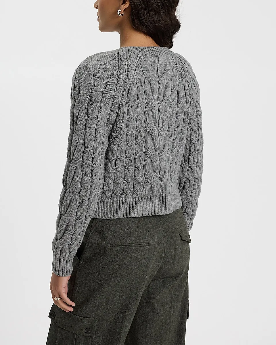 Cable Knit Crew Neck Sweater