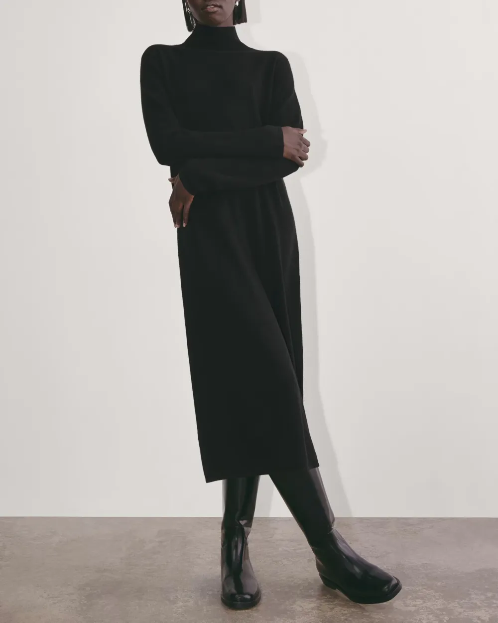 The Turtleneck Sweater Dress in Cashmere