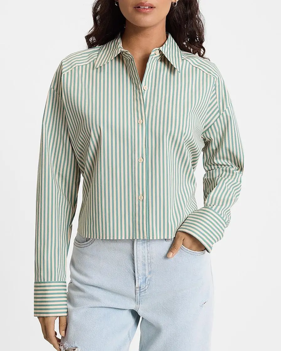 Striped Cropped Portofino Shirt